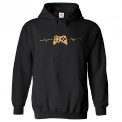 Video Game Controller With Heart Beat Classic Unisex Kids and Adults Pullover Hoodie For Gaming Lovers